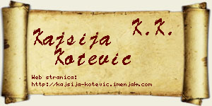 Kajsija Kotević vizit kartica